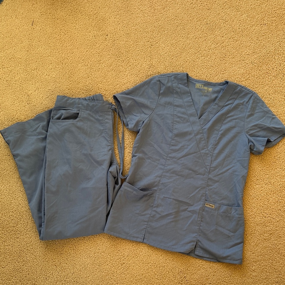 Grey's Anatomy Slate Blue Scrub Top
